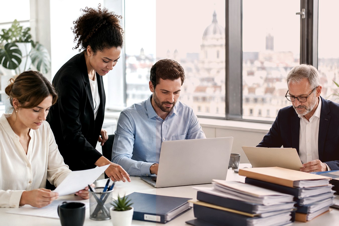 Discussion calme autour de documents